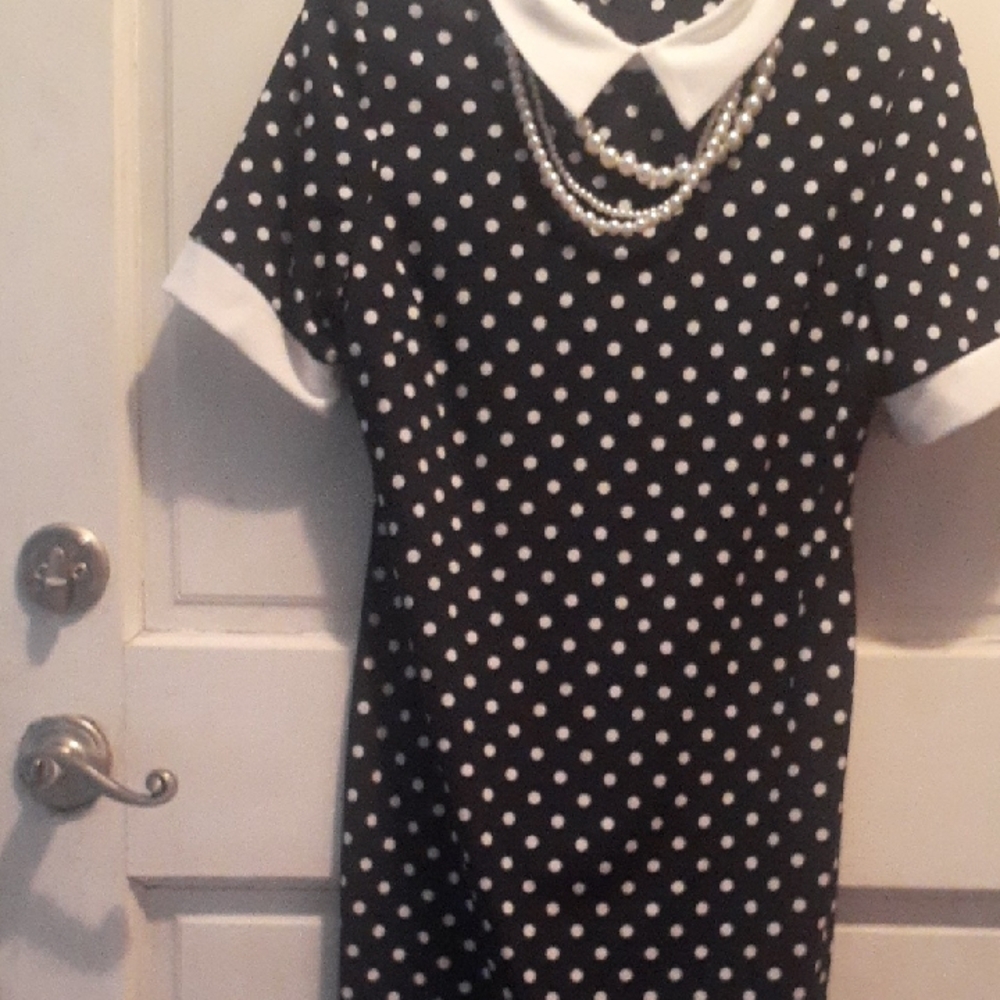 Shelby & Palmer Black and White Polka Dot Maxi Dress